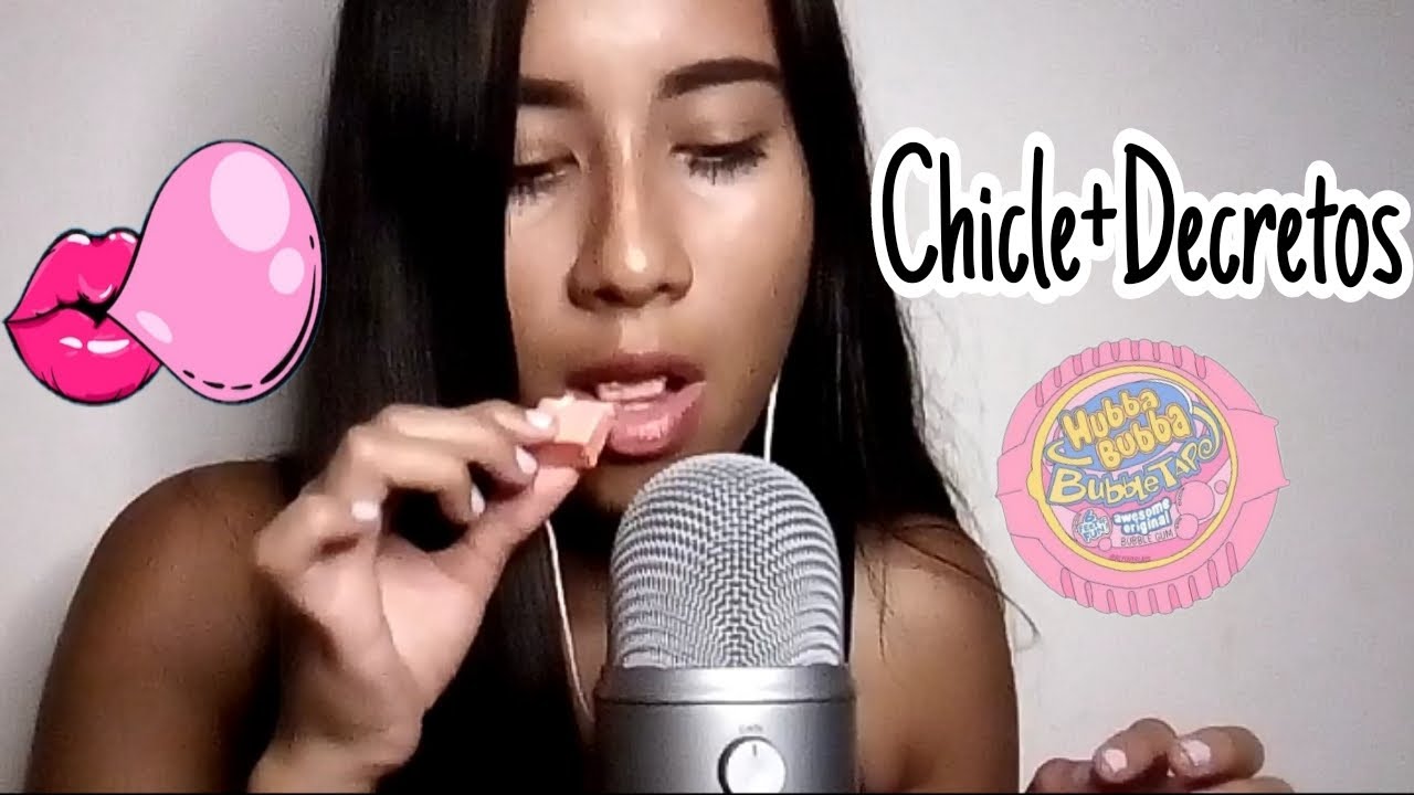 ASMR-Mascando chicle🍬 -Decretando cosas positivas para tu vida