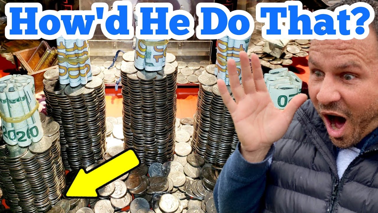 HOW'D HE DO THAT ... Playing The High Limit Coin Pusher Jackpot WON MONEY