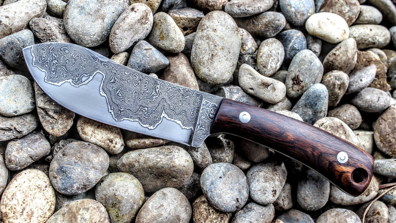 Forging A Nessmuk Knife ~ Damascus San Mai High Carbon Steel Knifemaking Bladesmithing