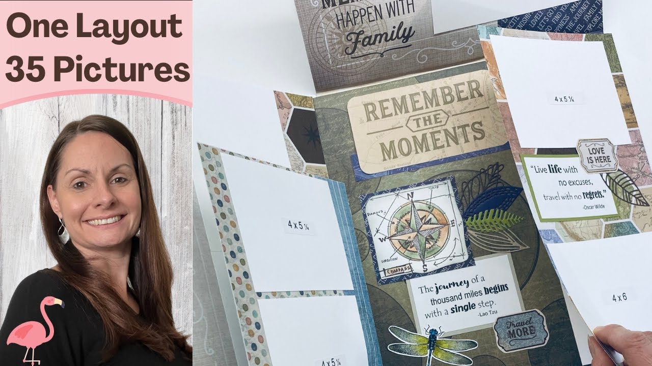Scrapbook Flip Pages: Hello Adventure Scrapbook Layout (copy of NYC One World Trade Center layout)