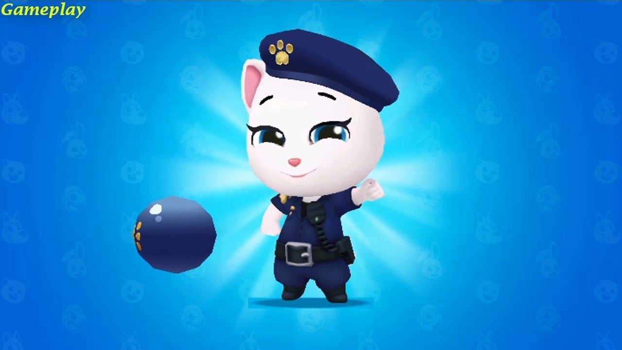 TALKING TOM SPLASH FORCE- New Character OFFICER ANGELA VS THE RACOONS  Gameplay #11