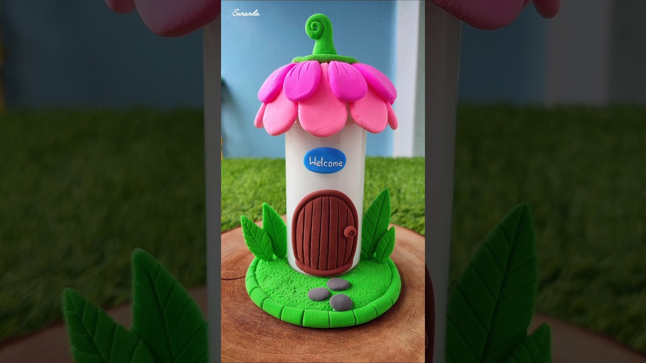 DIY Clay House 🌸 #shorts #youtubeshorts #trending #art #diy #clayart #homedecor #viral #easy #craft