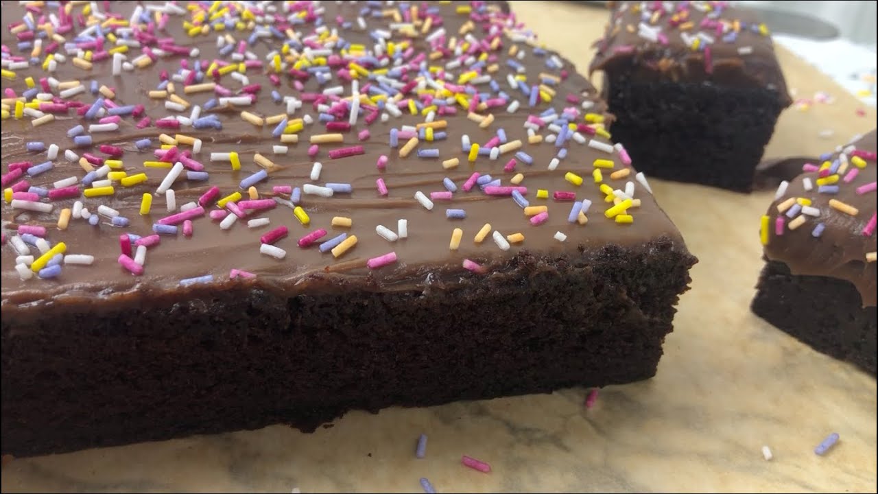 Chocolate Tray Bake &bull; Chocolate Sheet Cake With Chocolate Frosting &bull; Moist Chocolate Cake Recipe