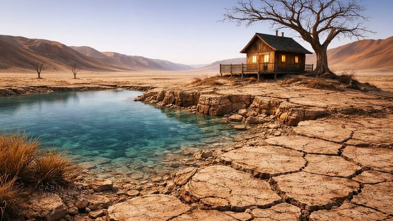 Desert Cabin 8H #40 | Oasis Lake Calm Water for Deep Sleep 4K | Lengau Lee