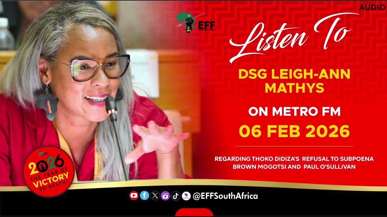 EFF Deputy Secretary General, Commissar @LeighMathys, spoke to Faith Mangope on Metro FM