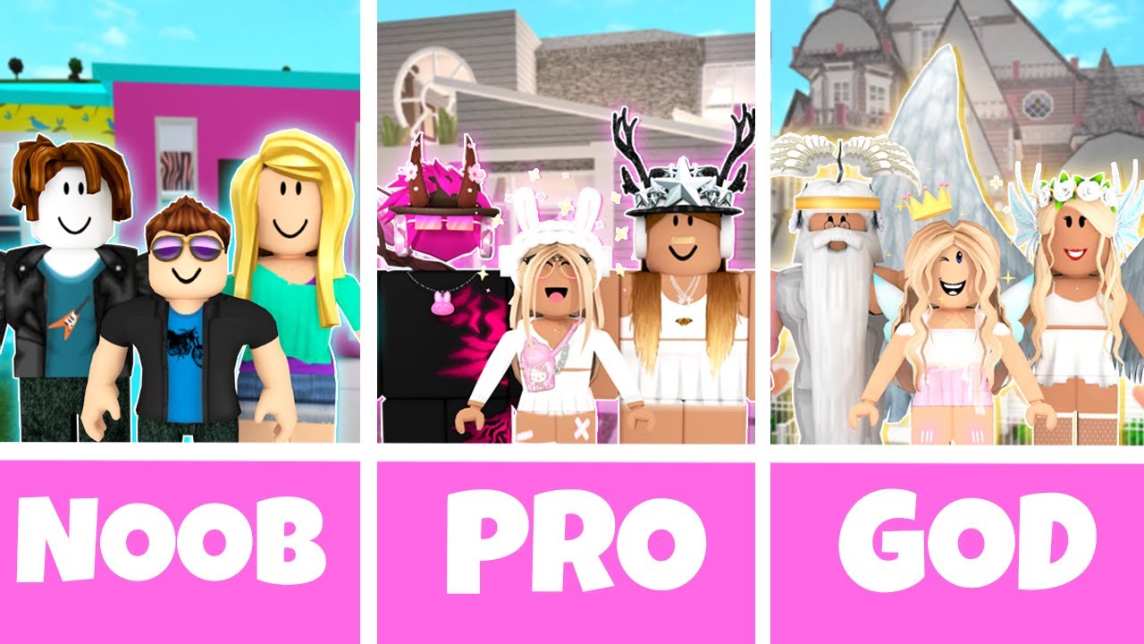 ROBLOX NOOB против PRO против GOD FAMILY HOUSE в Блоксбурге