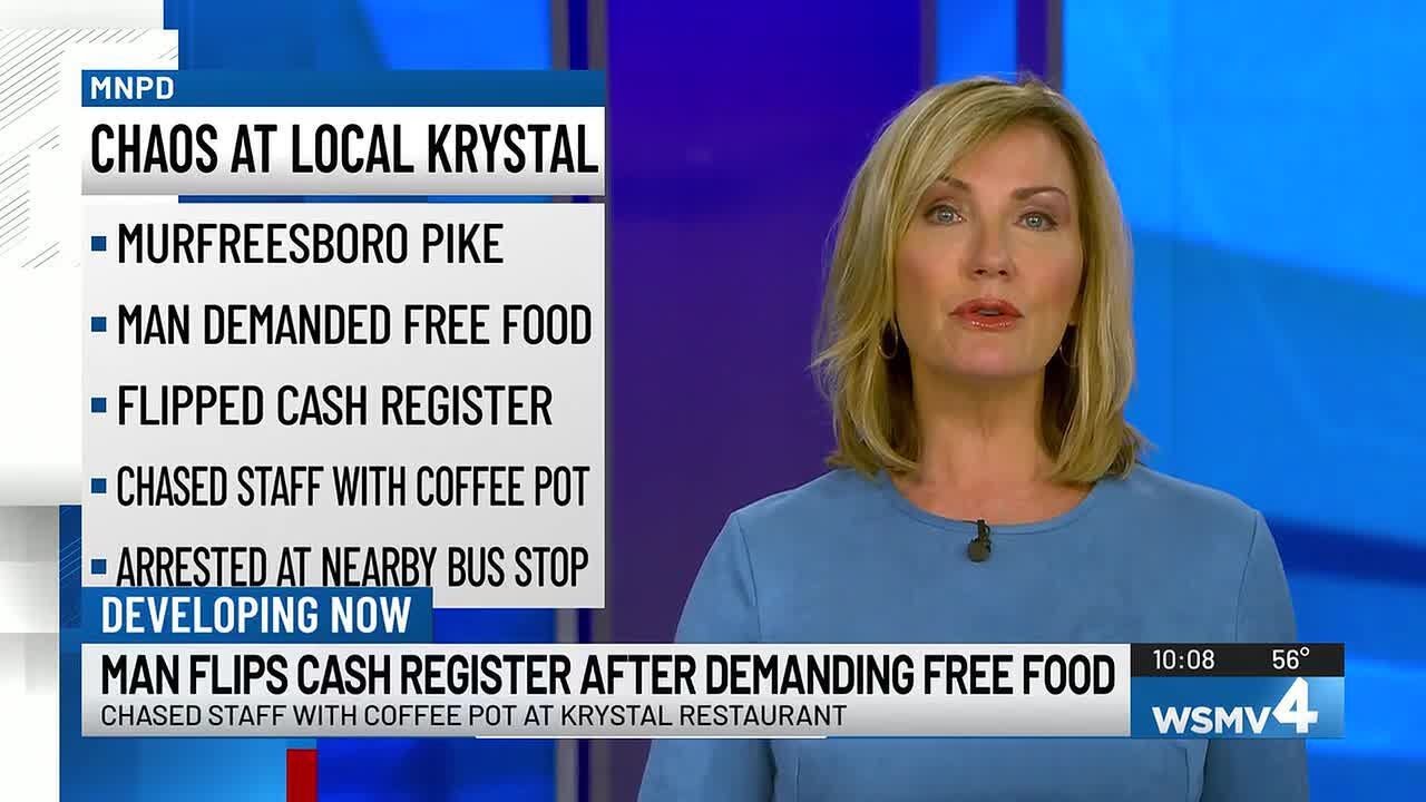 Nashville police: Man flips cash register, chases staff with coffee pot after demanding free food...