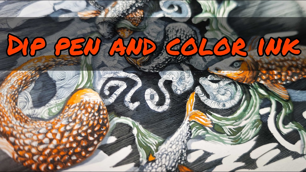 Drawing Fishes With Dip Pen