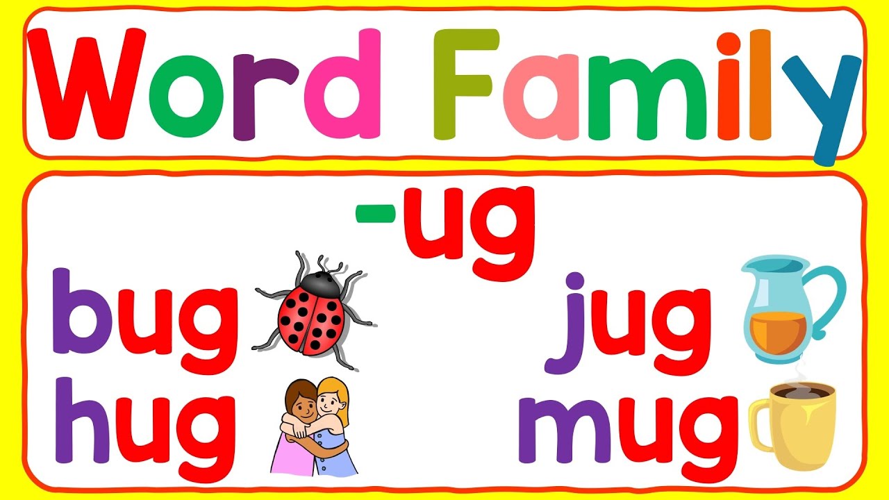 Word Family -ug | CVC Words -ug | Let'sLearn Three-Letter Words