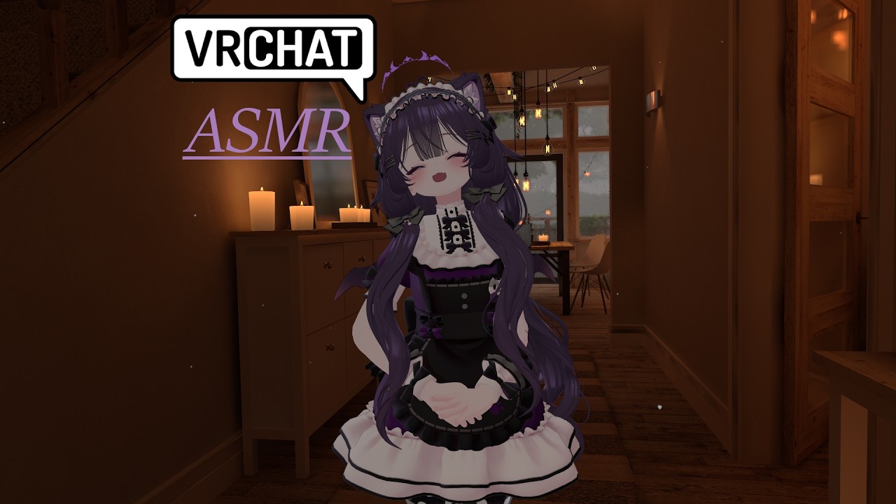 [VRCHAT ASMR] Catgirlmaid will take care of you [Stroking, patting, tapping, heartbeat] #3dio