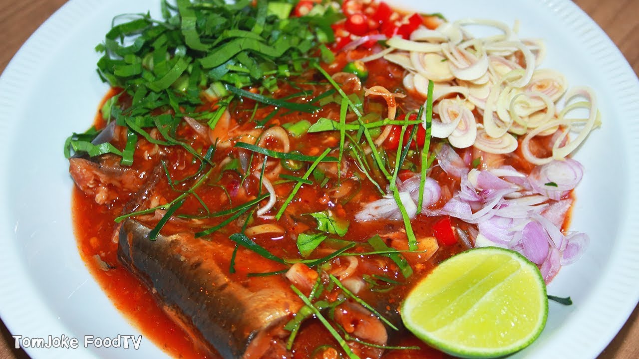 เทคนิควิธีทำ ยำปลากระป๋องให้อร่อย(สูตรจากร้านอาหาร) canned fish salad