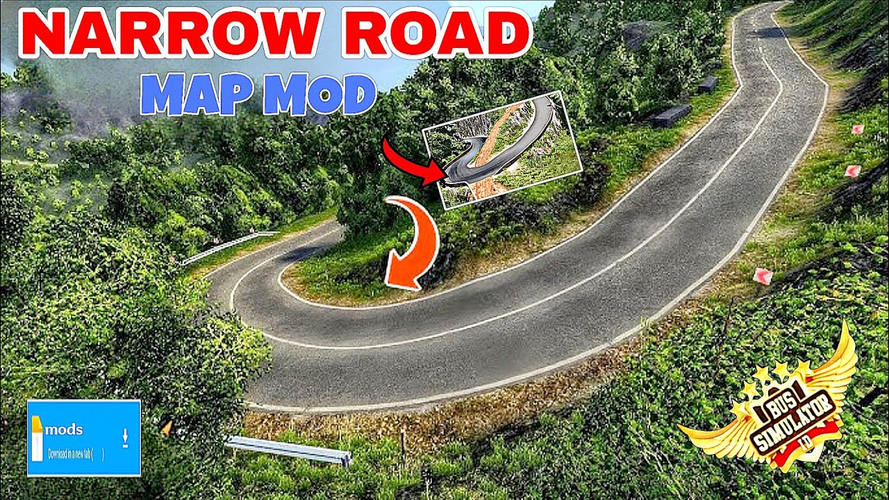 Map Mod Bussid 4.4 - New Narrow Road Map Mod For Bus Simulator Indonesia | Bussid Map Mod |Bussid