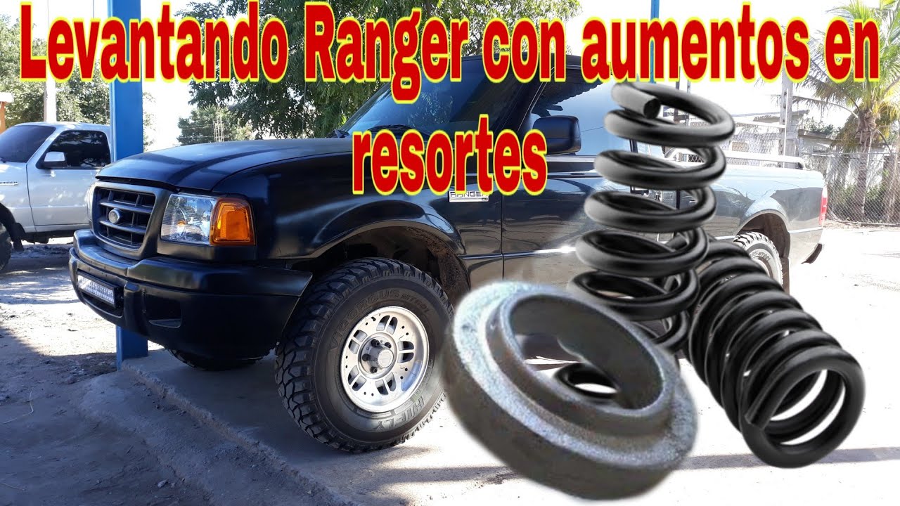 Cómo levantar Ford Ranger con aumentos en el resorte 1998-2011 || how to lift spring suspension