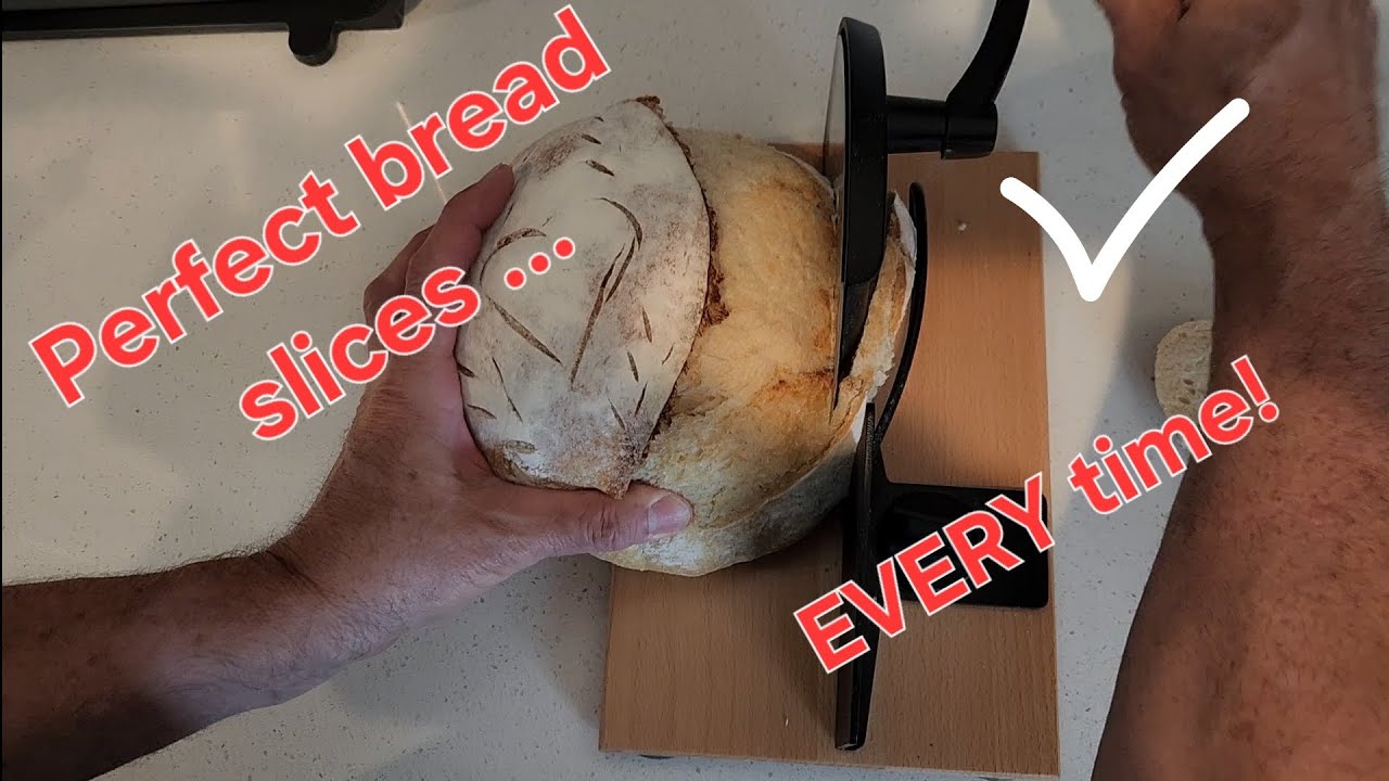 Amazon Review of this Cawiu Manual Bread Slicer with Hand Crank