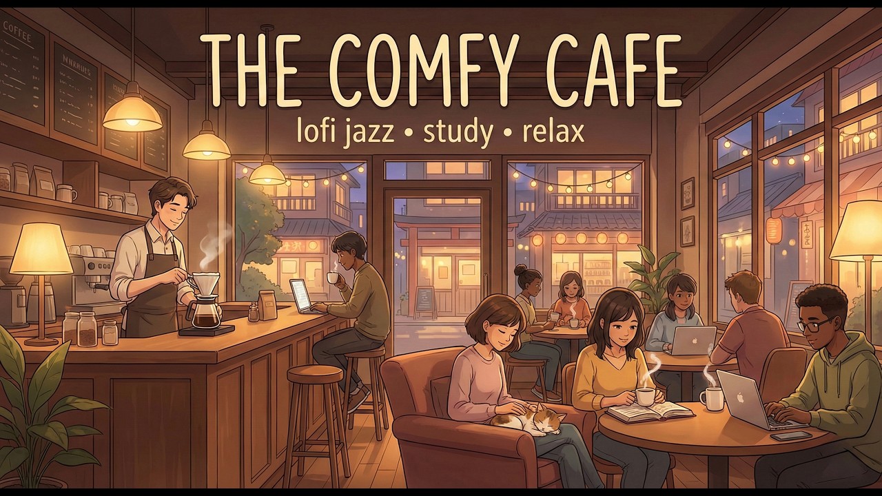 The Comfy Cafe, cafe music, Lo-Fi jazz and chill | Deep Focus for Study & Work