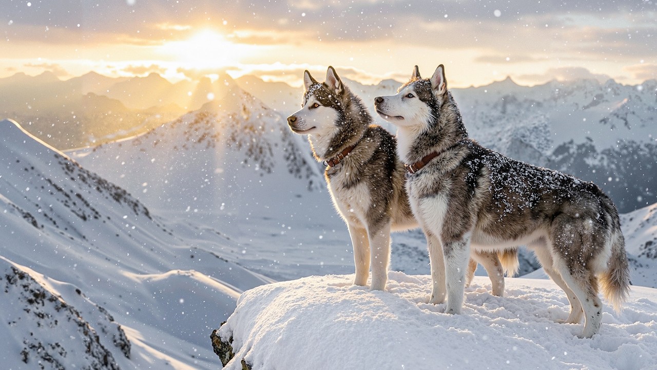 Slow Falling Snow and Winter Nature Ambience with Warm Piano Tones for Full Mind and Body Relaxation
