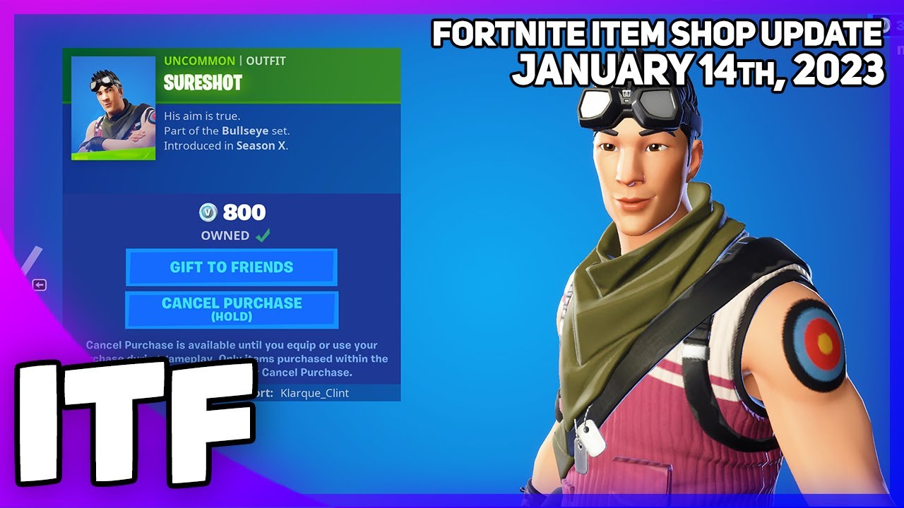 Fortnite Item Shop SUPER RARE SURESHOT IS BACK! [January 14th, 2023] (Fortnite Battle Royale)