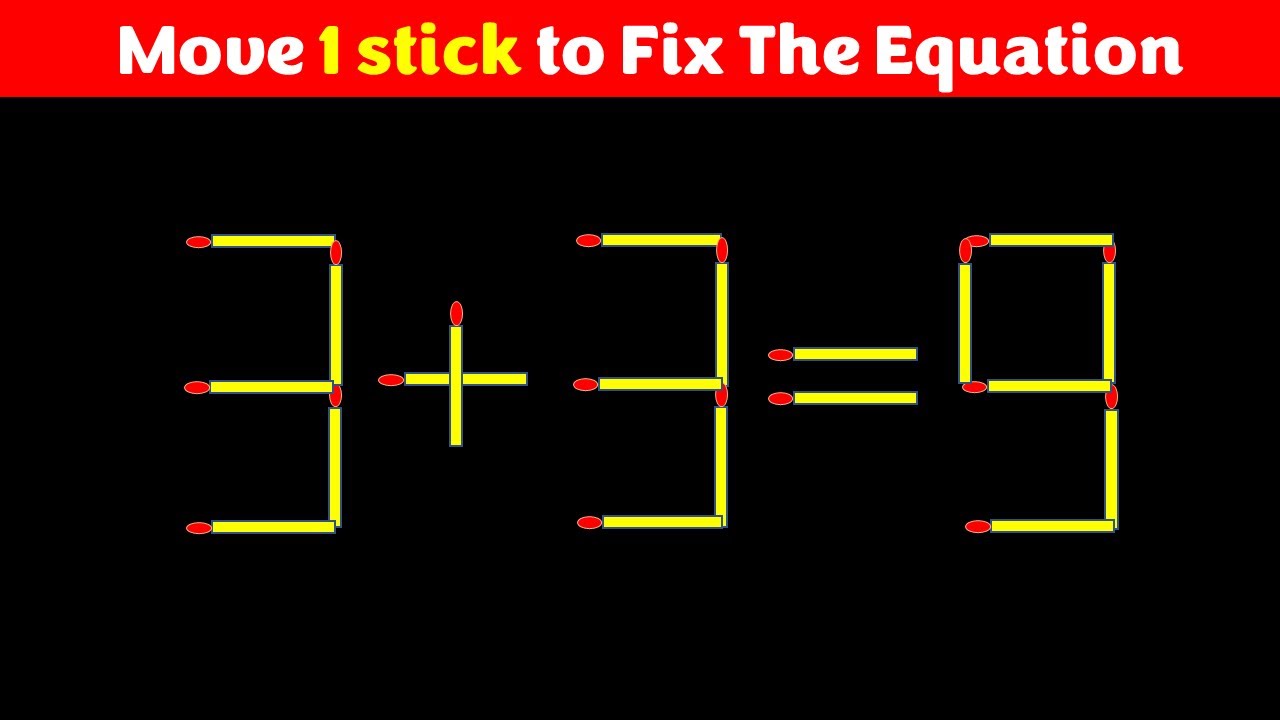 Matchstick Puzzle - Move Stick To Fix The Equation #matchstickpuzzle  #matchstickriddles