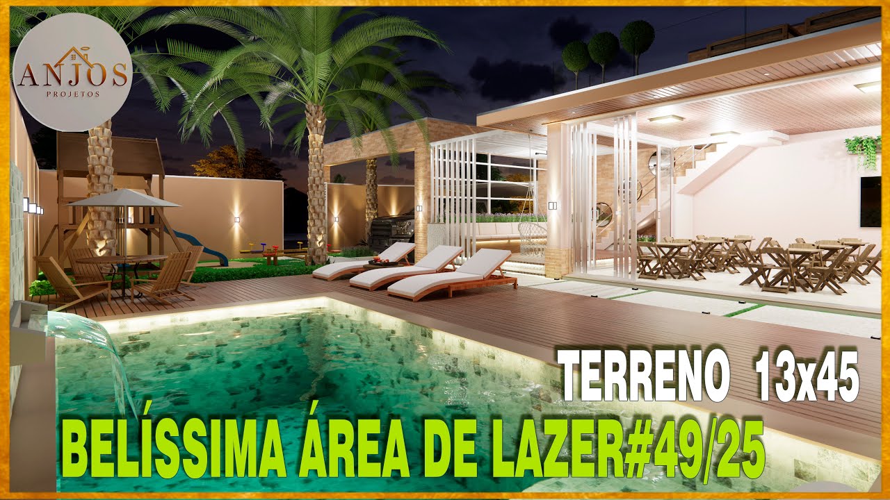 ÁREA DE LAZER COM RESIDENCIA #49/2025 🏠 TERRENO 13X45