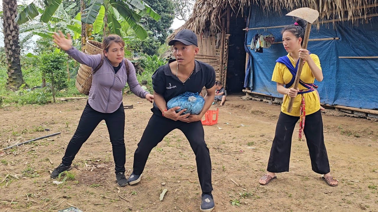 How will Thu and her sister deal with Thai when he constantly follows them and asks for money?