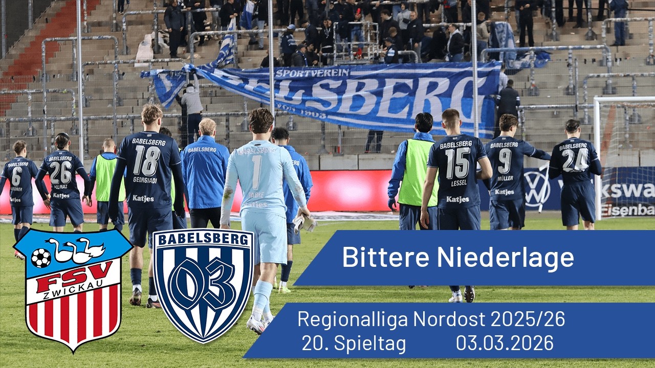 [RE-UPLOAD] Bittere Niederlage |  FSV Zwickau vs. Babelsberg 03 | #nulldreitv | Saison 2025/26