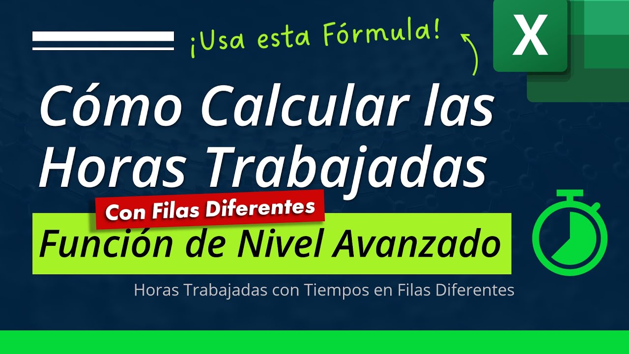 🟢 Calcular Horas Trabajadas con Tiempos de Entrada y Salida en Filas Diferentes #Excel
