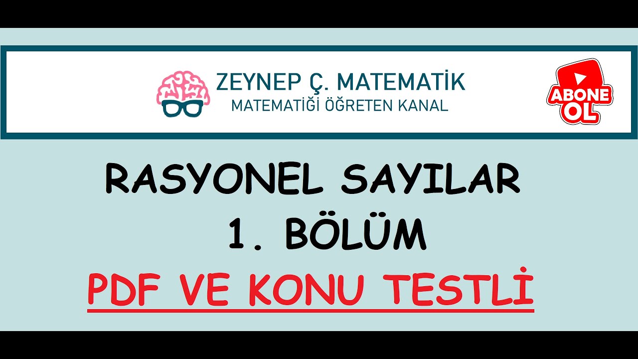 16)KPSS,TYT,ALES,DGS - RASYONEL SAYILAR 1. BÖLÜM - BOL SORU ÇÖZÜMLÜ -KONU TESTLİ