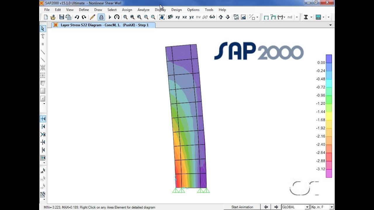 SAP2000 - 20 Nonlinear Shear Walls: Watch & Learn