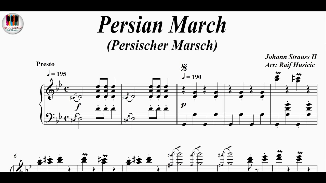 Persian March, Persischer Marsch - Johann Strauss II, Piano