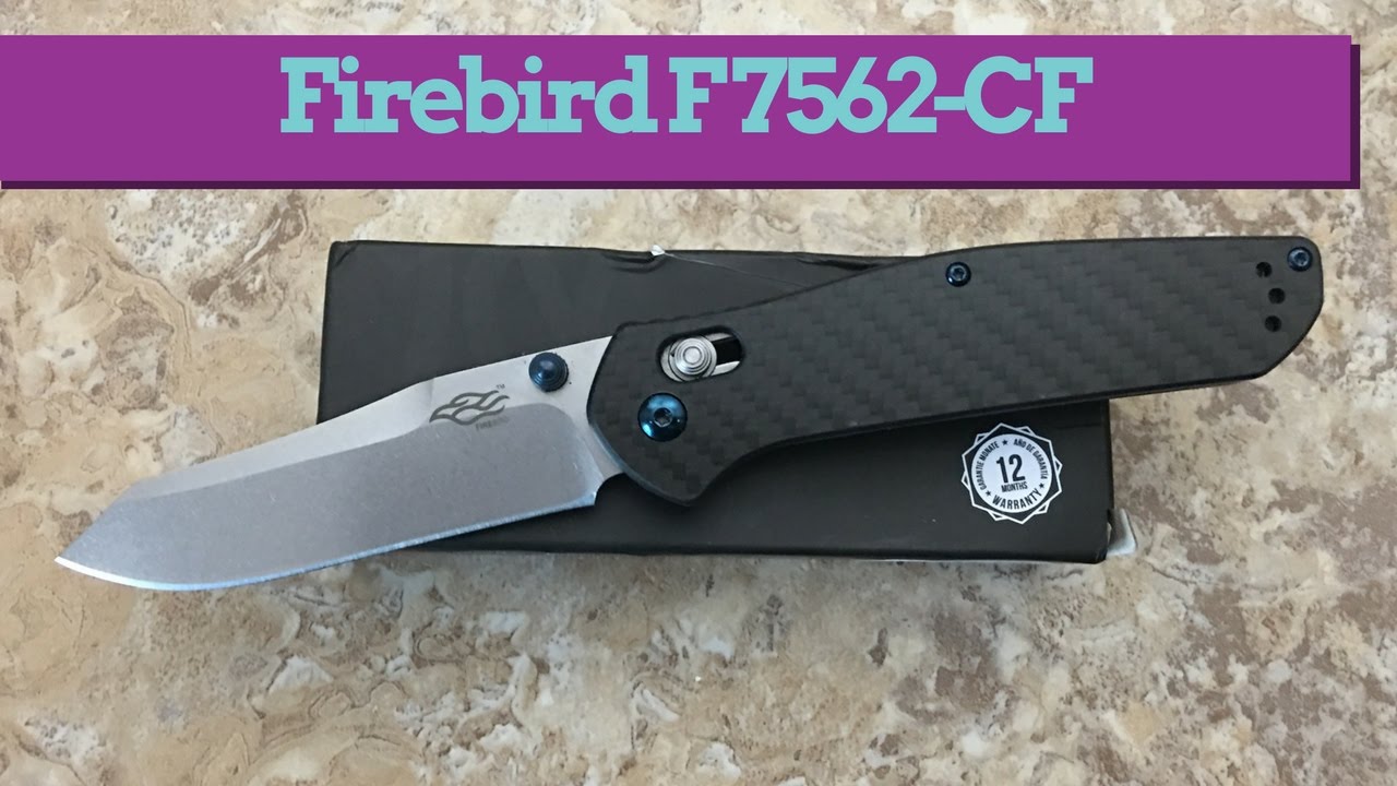 Ganzo Firebird F7562-CF knife with a piston lock and carbon fiber scales great value