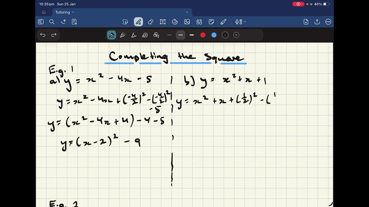 Completing the Square Practice Questions