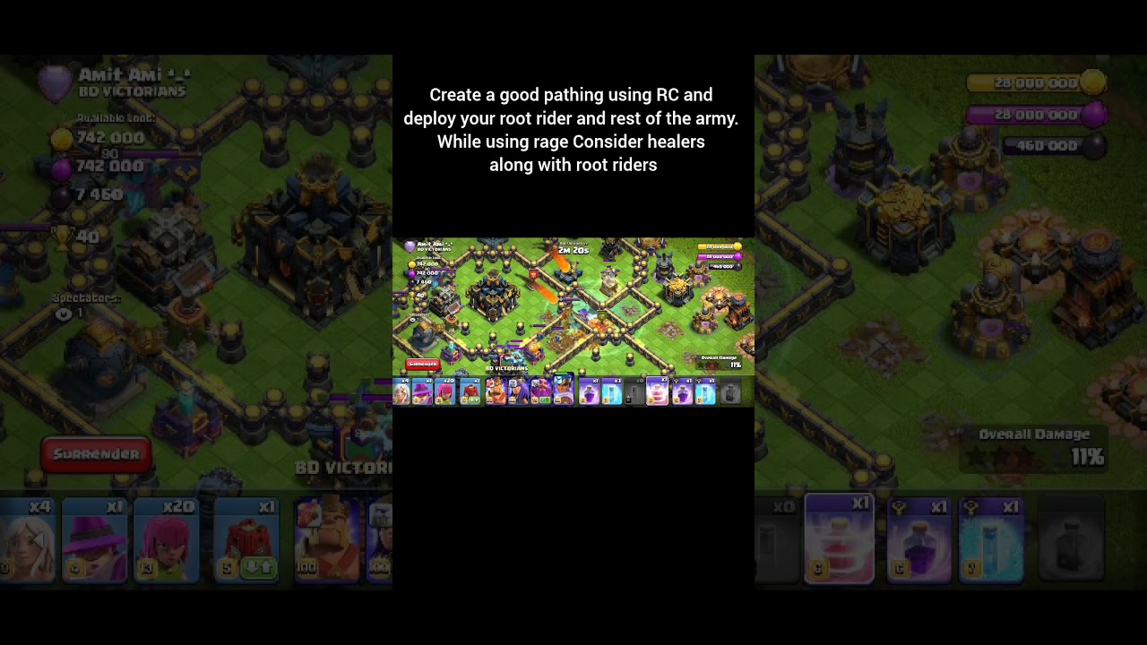 Best TH17 Root Rider valkyrie live attack.#ClashOfClans, #RootRider, #Valkyrie, #COCAttack, #TH17