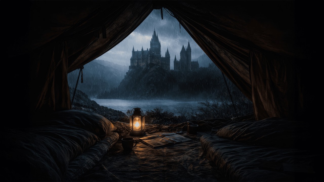 Rain on Tent Sounds for Sleeping  -  Soft Rain on Tent in Medieval Castle | 10 Hours