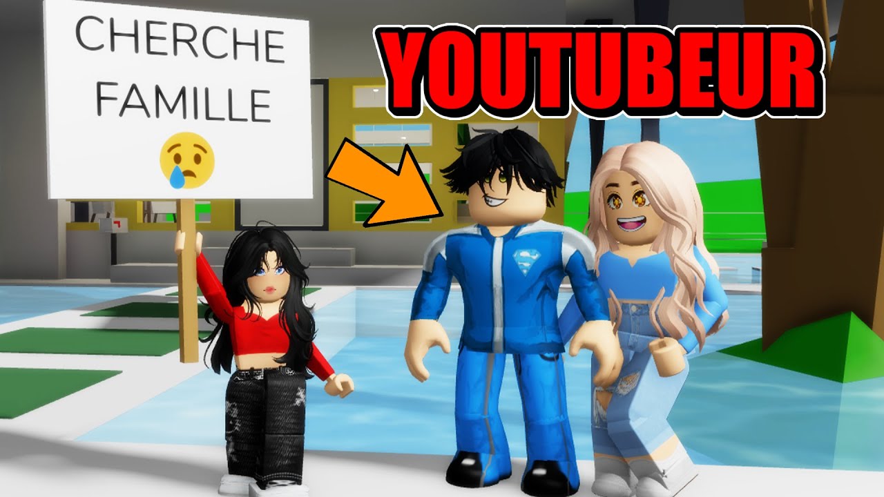 ADOPTÉE PAR UNE FAMILLE DE YOUTUBEURS SUR BROOKHAVEN ROBLOX !