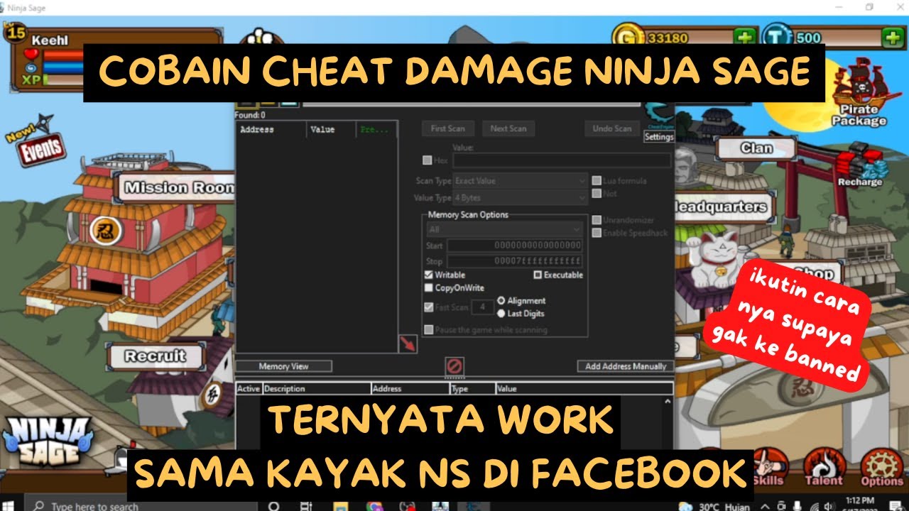 TUTORIAL CHEAT DAMAGE PAKE CHEAT ENGINE DI NINJA SAGE ANTI KE BANNED | MUDAH !!!