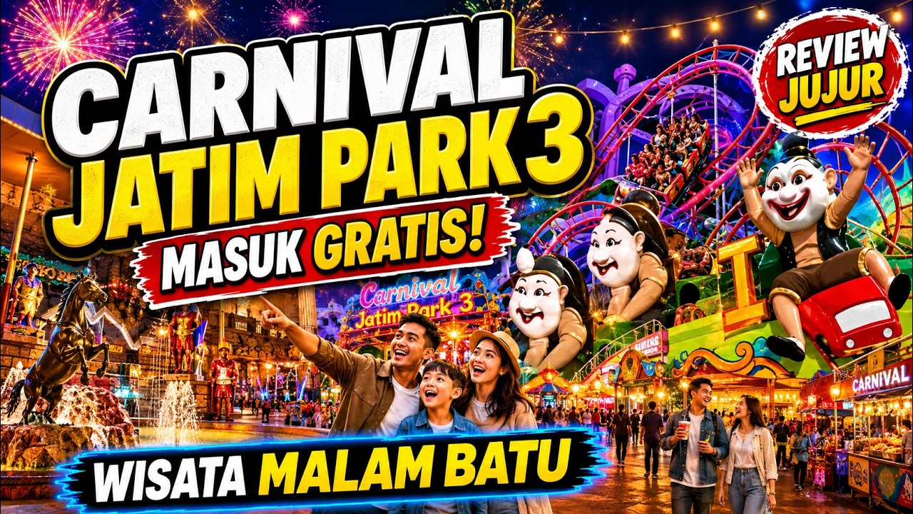 Carnival Jatim Park 3 Batu | Wisata Malam Gratis, Banyak Wahana & Kuliner Seru!