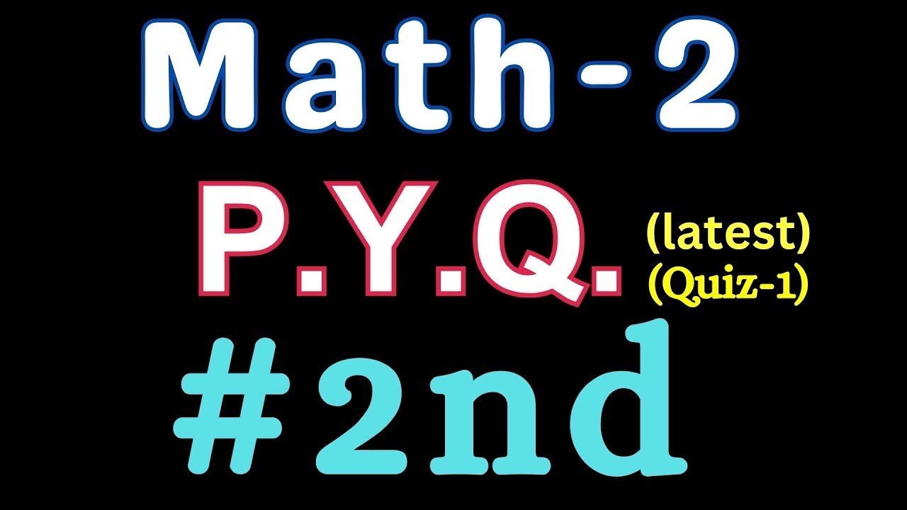 Math 2   Quiz 1   PYQ #2nd   Solved Hindi   #iitmadras #iitm #pyq