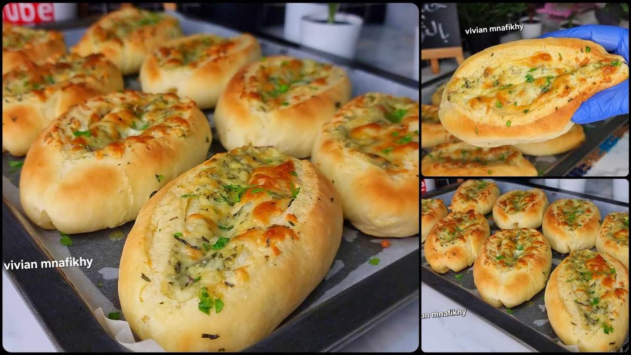 خبز بالثوم وبعجينة هشة كالقطن 👌وهذا الخبز من أسهل وأطيب وألذ أنواع الخبز 😍والطعم أكثر من خيااال😋