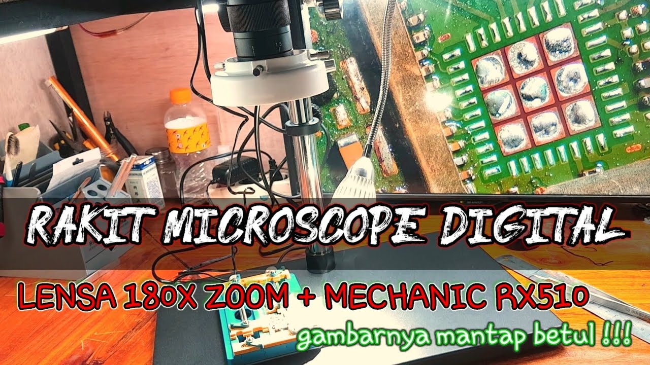 microscope digital mechanic RX510 | rakit mikroskope digital dengan lensa cmount 180x zoom