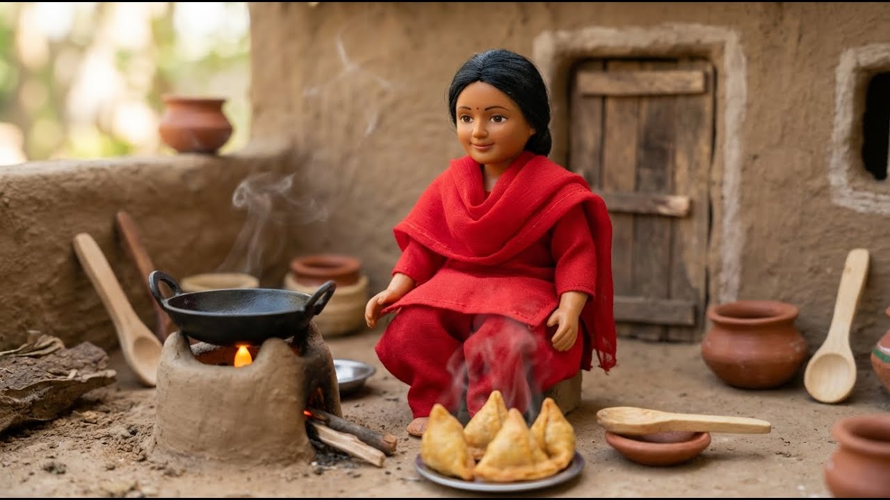 Miniature Doll Fries Street Samosas   Tiny Kitchen ASMR