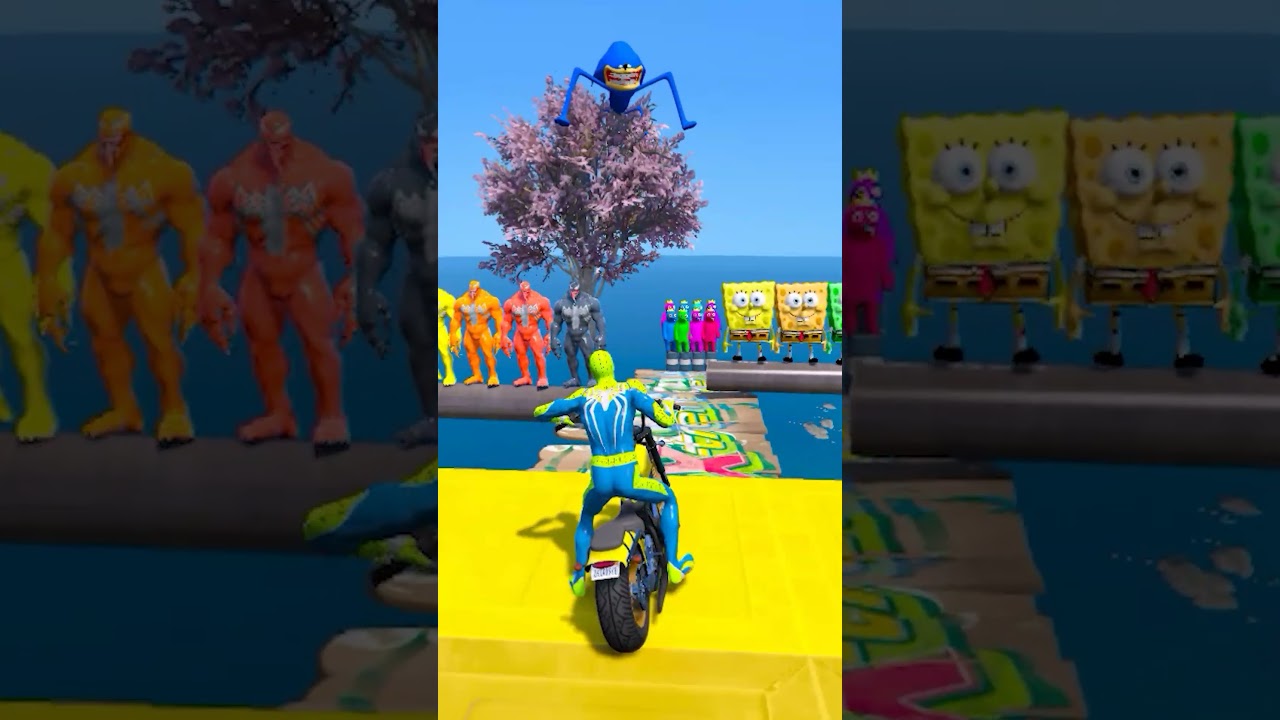 GTA V SMALL MINION RAGDOLL VS SPUNCH BOB RAGDOLL#shorts
