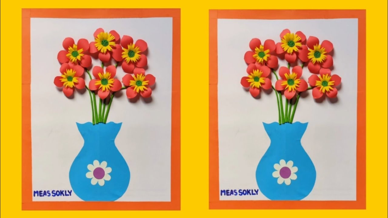 Amazing paper flowers wall decoration / Handmade wall hanging