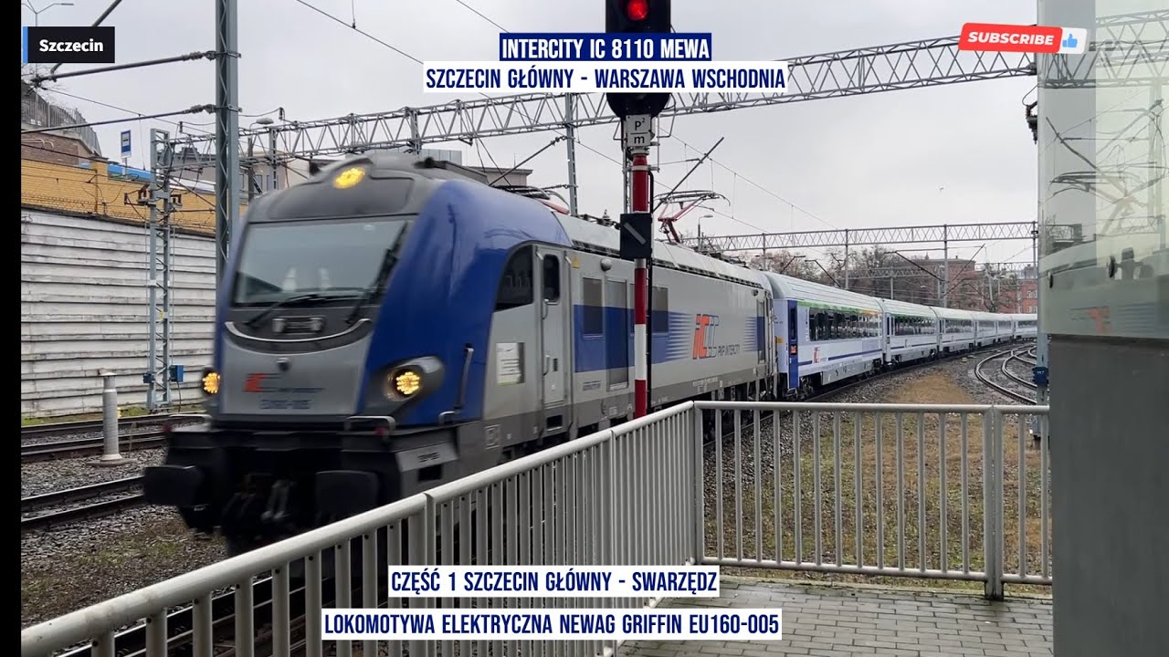 InterCity IC 8110 MEWA Szczecin Główny - Warszawa Wschodnia Część 1 Polska z tyłu pociągu rear view