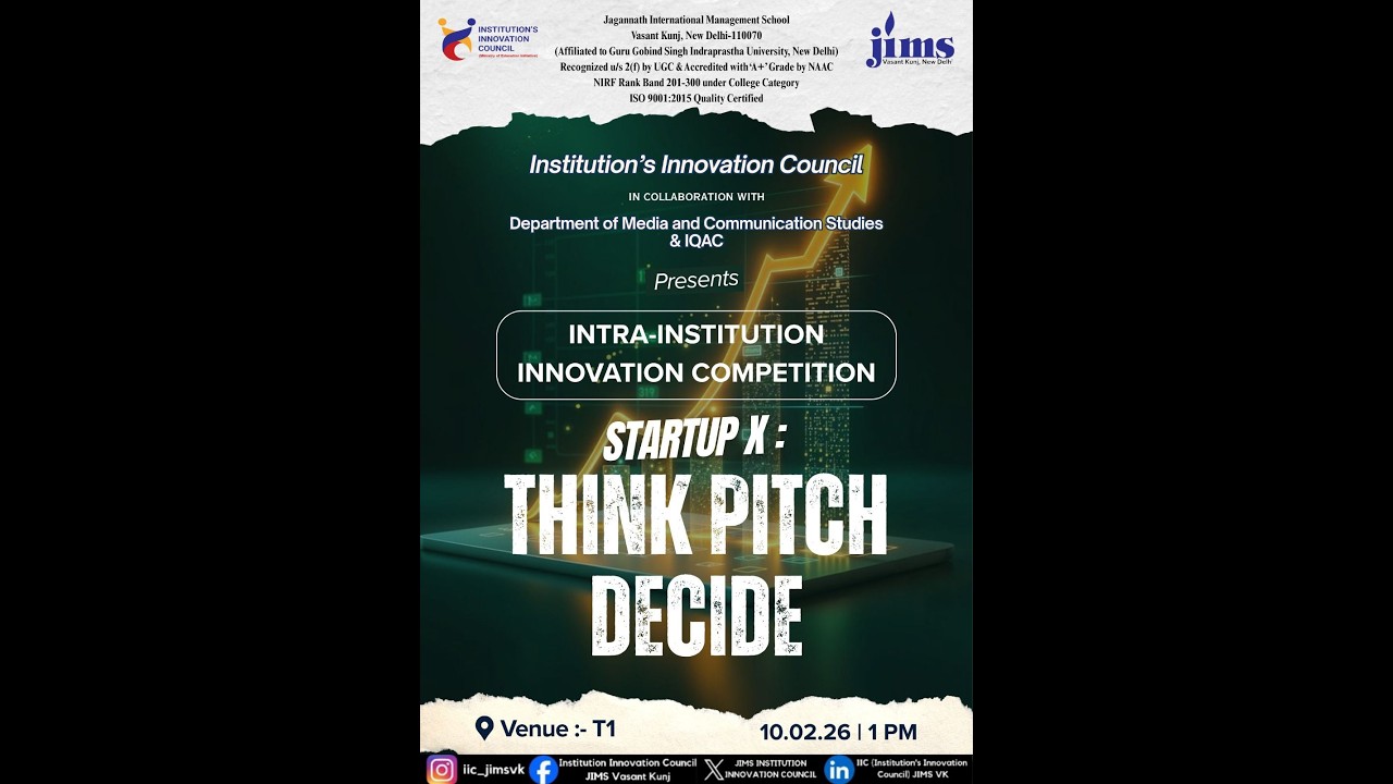 IIC JIMS VK Organized an Intra-Institution Innovation Competition 10/02/26