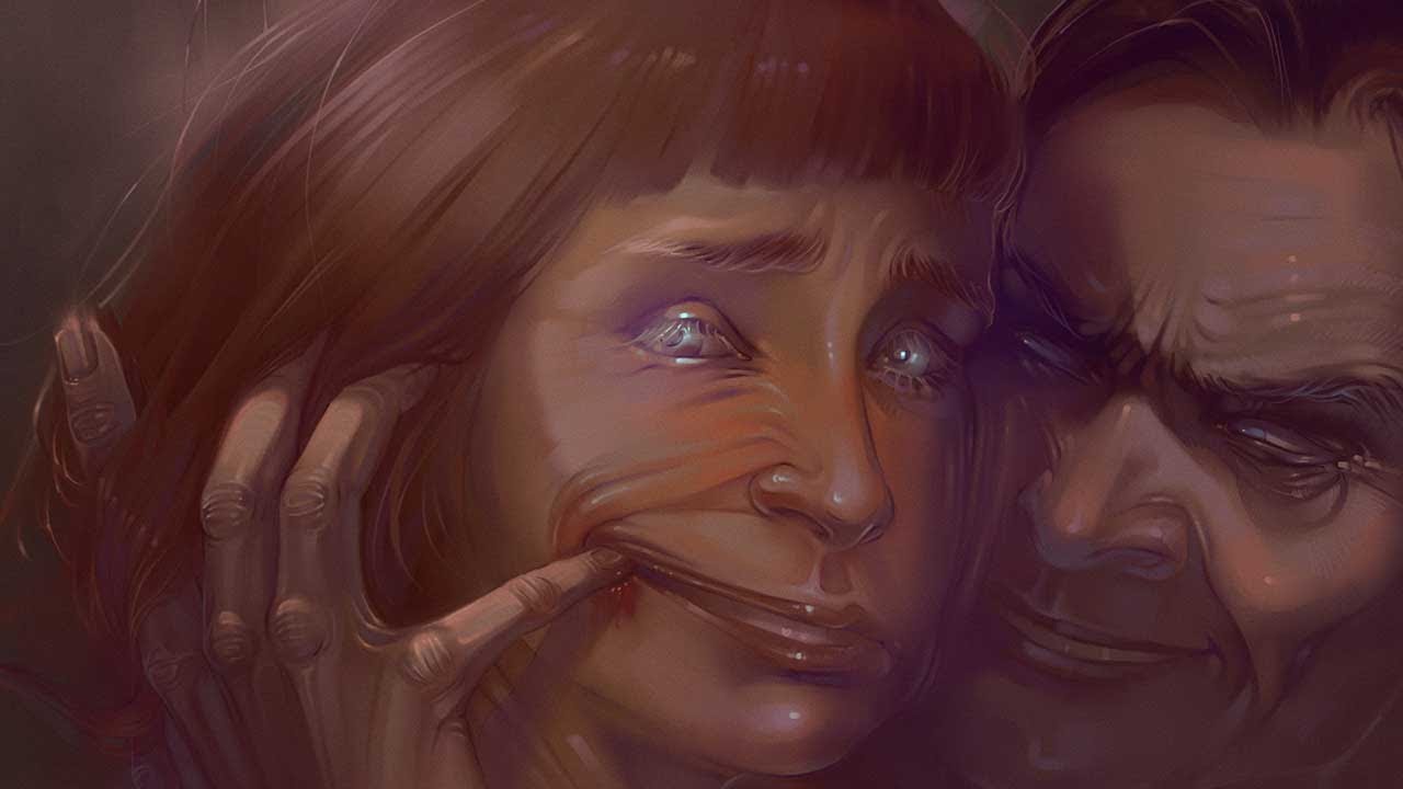 'you should smile more' painting process