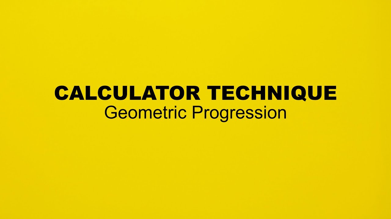 Calculator Technique - Geometric Progression using Canon F-789SGA