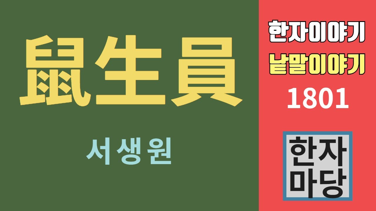 한자이야기 #1801 서생원 이야기