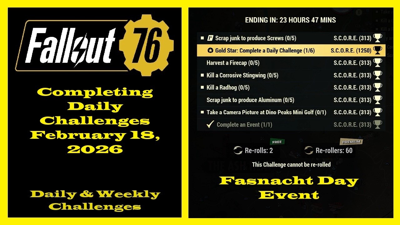Completing Daily Challenges For February 18, 2026 - Fallout 76 Daily Challenges Guide - Fasnacht Day