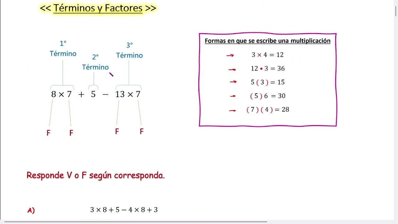 Terminos y factores   0
