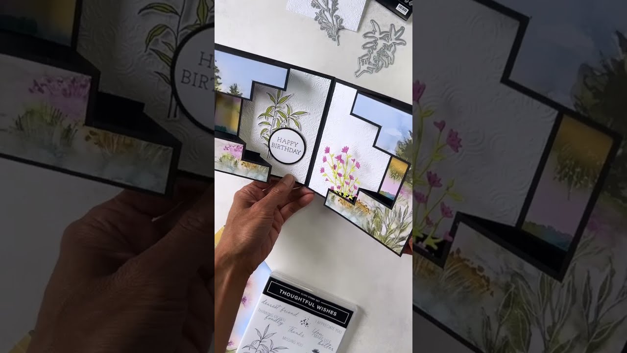 Fancy Double Tri Fold Handmade Card for Fun Fold Friday Video Tutorial #funfold #fancyfold #handmade